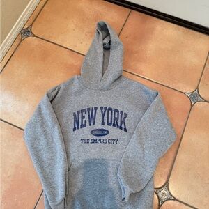 SHEIN Gray Collegiate Sweatshirt Hoodie